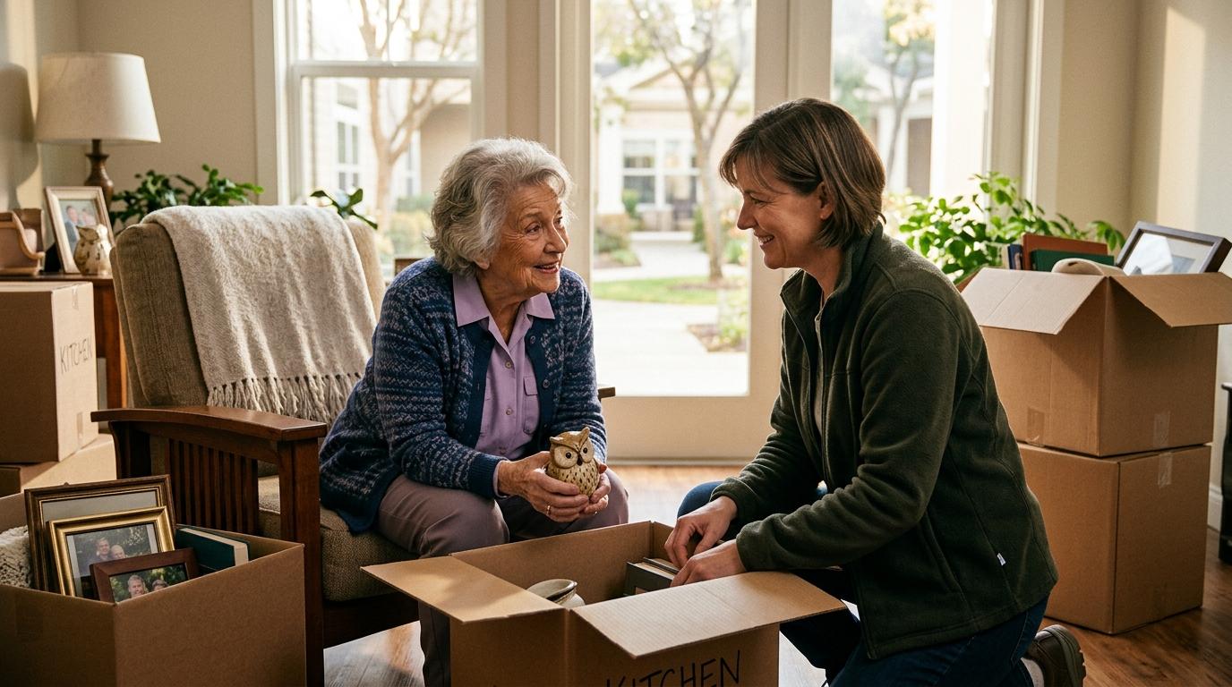 An older woman and a younger woman sitting on a